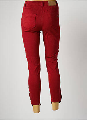 Pantalon 7/8 stretch taille normale rouge MALOKA femme