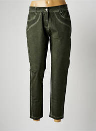 Pantalon 7/8 stretch taille normale vert MALOKA femme