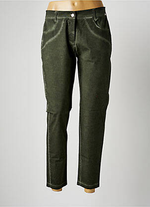 Pantalon 7/8 stretch taille normale vert MALOKA femme
