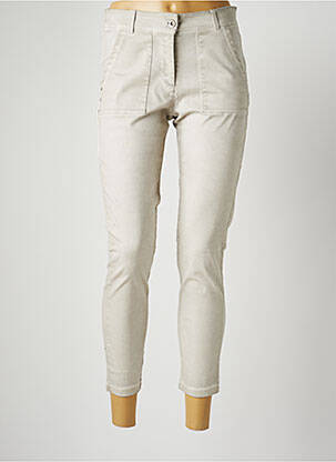 Pantalon 7/8 stretch taille normale beige MALOKA femme