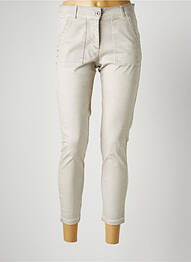 Pantalon 7/8 stretch taille normale beige MALOKA femme