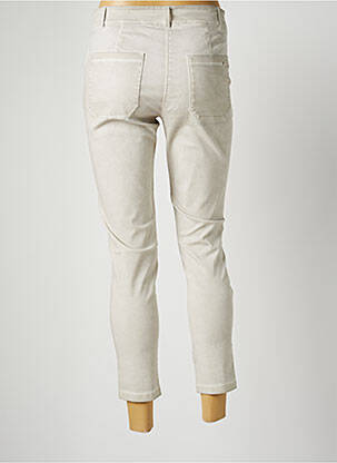 Pantalon 7/8 stretch taille normale beige MALOKA femme