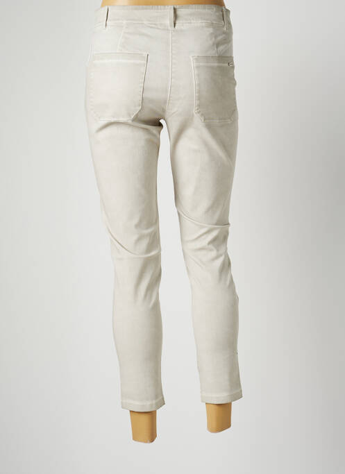 Pantalon 7/8 stretch taille normale beige MALOKA femme