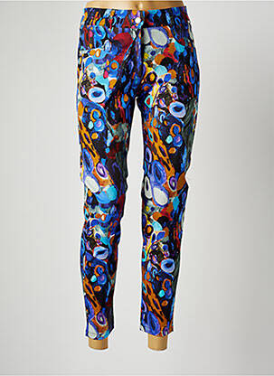 Pantalon droit taille élastique bleu MALOKA femme