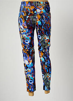 Pantalon droit taille élastique bleu MALOKA femme