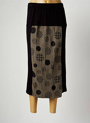 Jupe mi-longue taille haute noir G!OZE femme