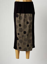 Jupe mi-longue taille haute noir G!OZE femme