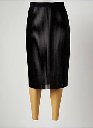 Jupe mi-longue coupe droite noir PAUL BRIAL femme