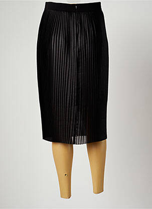 Jupe mi-longue coupe droite noir PAUL BRIAL femme