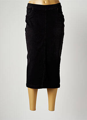 Jupe mi-longue coupe droite noir PAUL BRIAL femme