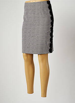 Jupe courte coupe droite gris PAUL BRIAL femme