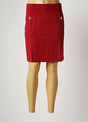 Jupe courte coupe droite rouge MALOKA femme