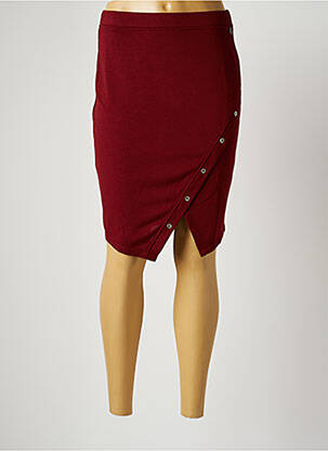 Jupe mi-longue coupe droite violet MALOKA femme