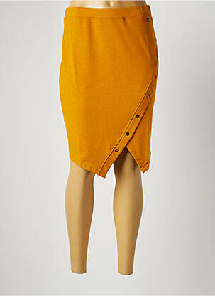 Jupe mi-longue coupe droite jaune MALOKA femme