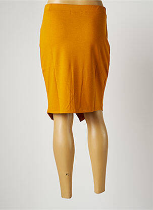 Jupe mi-longue coupe droite jaune MALOKA femme