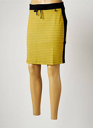 Jupe courte coupe droite jaune MALOKA femme