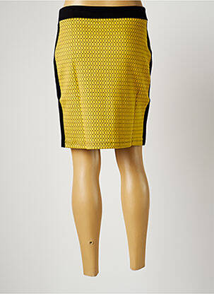 Jupe courte coupe droite jaune MALOKA femme
