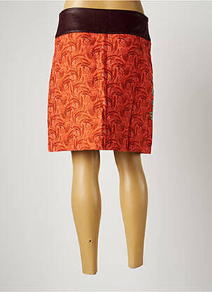 Jupe courte coupe droite orange PAUL BRIAL femme