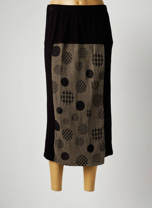 Jupe mi-longue taille haute noir G!OZE femme