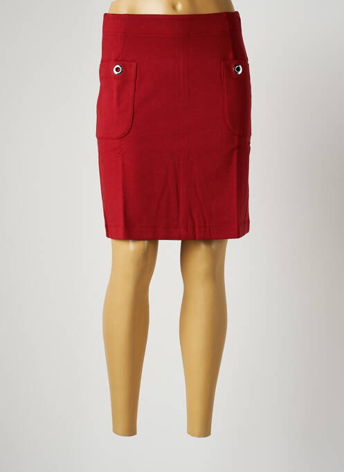 Jupe courte coupe droite rouge MALOKA femme