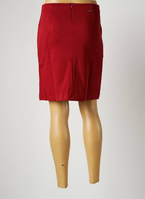 Jupe courte coupe droite rouge MALOKA femme