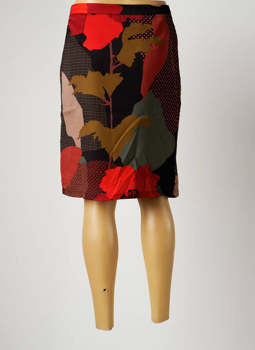 Jupe mi-longue rouge MALOKA pour femme