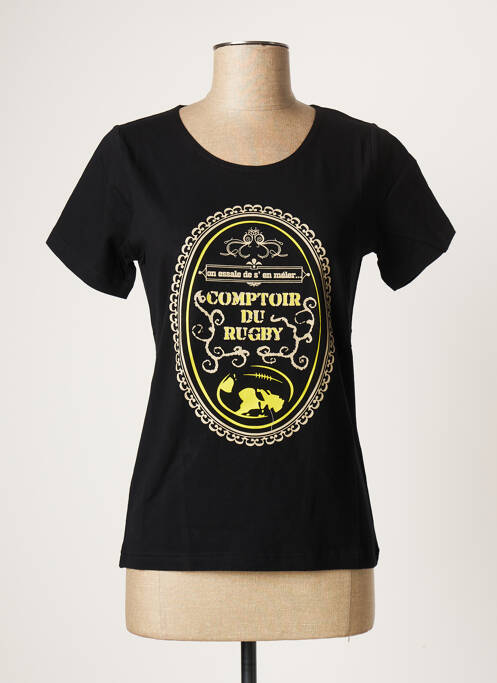 T-shirt noir COMPTOIR DU RUGBY pour femme
