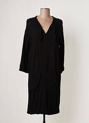 Robe mi-longue manches 3/4 manches 3/4 noir PAN femme