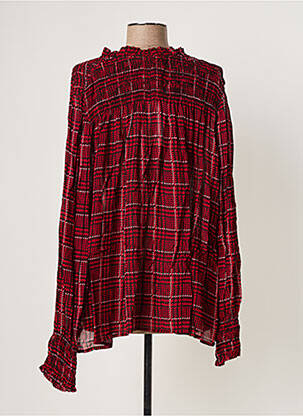 Blouse légère et transparente manches longues rouge OTTOD'AME femme