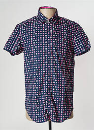 Chemise manches courtes coupe cintrée bleu CAMBE homme