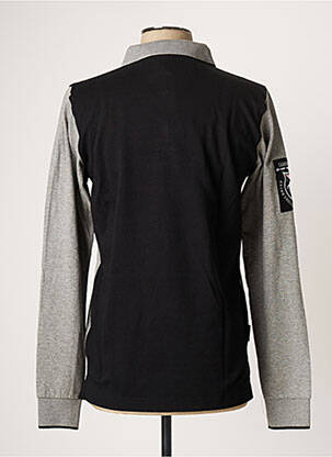 Polo tissage chiné manches longues gris CAMBERABERO homme