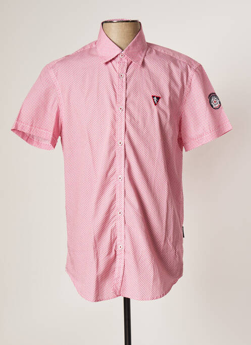 Chemise manches courtes rose CAMBE pour homme
