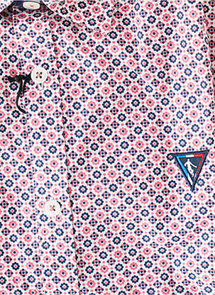 Chemise manches courtes imprimé fantaisie rouge CAMBERABERO homme