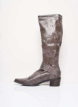 Bottes bout pointu talon de 4 à 6cm gris MADISON femme