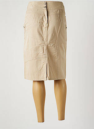 Jupe mi-longue coupe droite beige JAC JAC femme