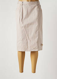 Jupe mi-longue coupe droite beige JAC JAC femme