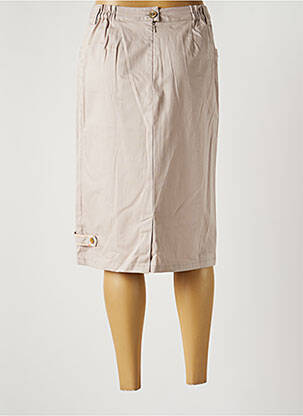 Jupe mi-longue stretch beige JAC JAC femme