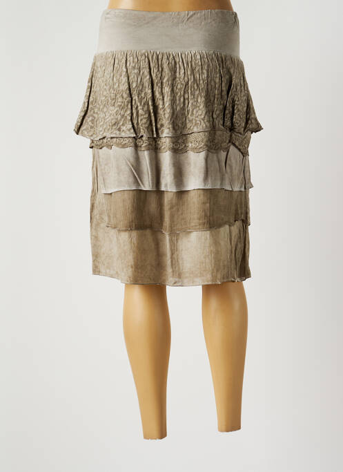 Jupe mi-longue gris JAC JAC pour femme