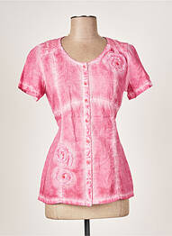 Chemisier coupe cintrée manches courtes rose JAC JAC femme