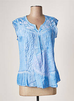 Top imprimé fantaisie sans manche bleu JAC JAC femme