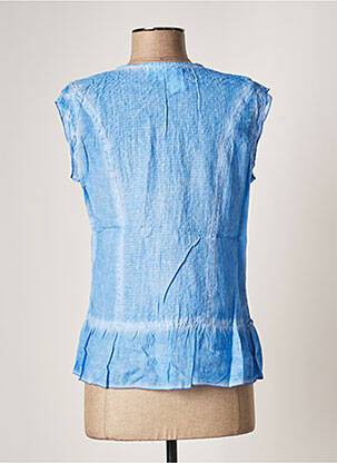 Top imprimé fantaisie sans manche bleu JAC JAC femme