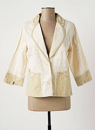 Veste casual col tailleur beige JAC JAC femme