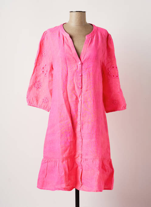 Robe mi-longue rose K-DESIGN femme