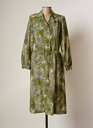 Robe mi-longue vert FRANCOISE pour femme
