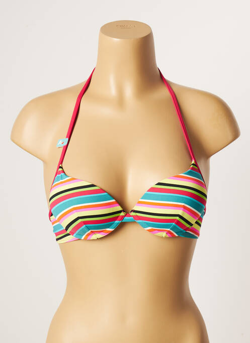 Haut de maillot de bain stretch haut soutien-gorge push-up bleu CHERRY BEACH femme