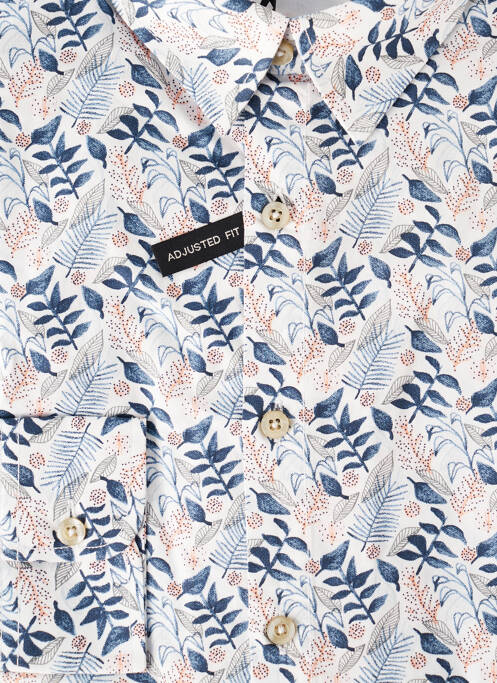 Chemise manches longues bleu DELAHAYE pour homme