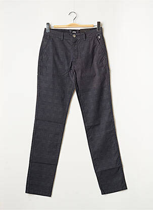 Pantalon chino imprimé imprimé prince de galle taille normale gris DELAHAYE homme