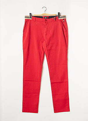 Pantalon chino stretch taille normale rouge DELAHAYE homme