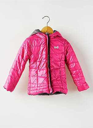 Doudoune a capuche a capuche rose 3 POMMES fille