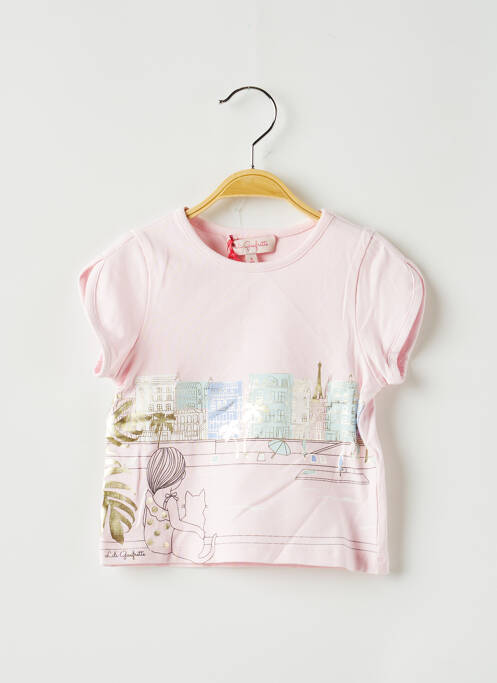 T-shirt rose LILI GAUFRETTE pour fille